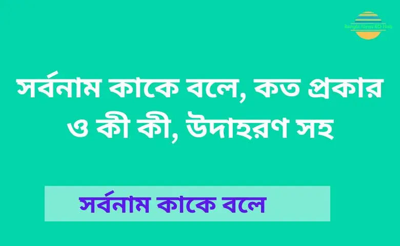 সর্বনাম কাকে বলে, কত প্রকার ও কী কী, উদাহরণ সহ