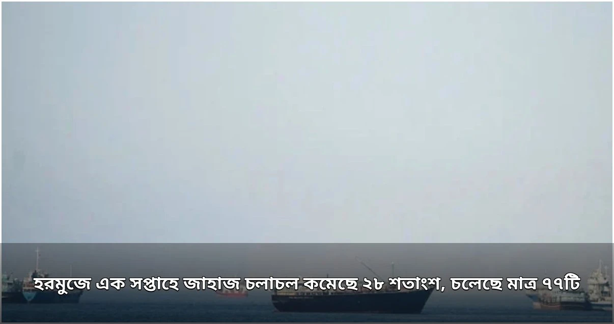 হরমুজে জাহাজ চলাচল কমেছে ২৮ শতাংশ, বাড়ছে উত্তেজনা