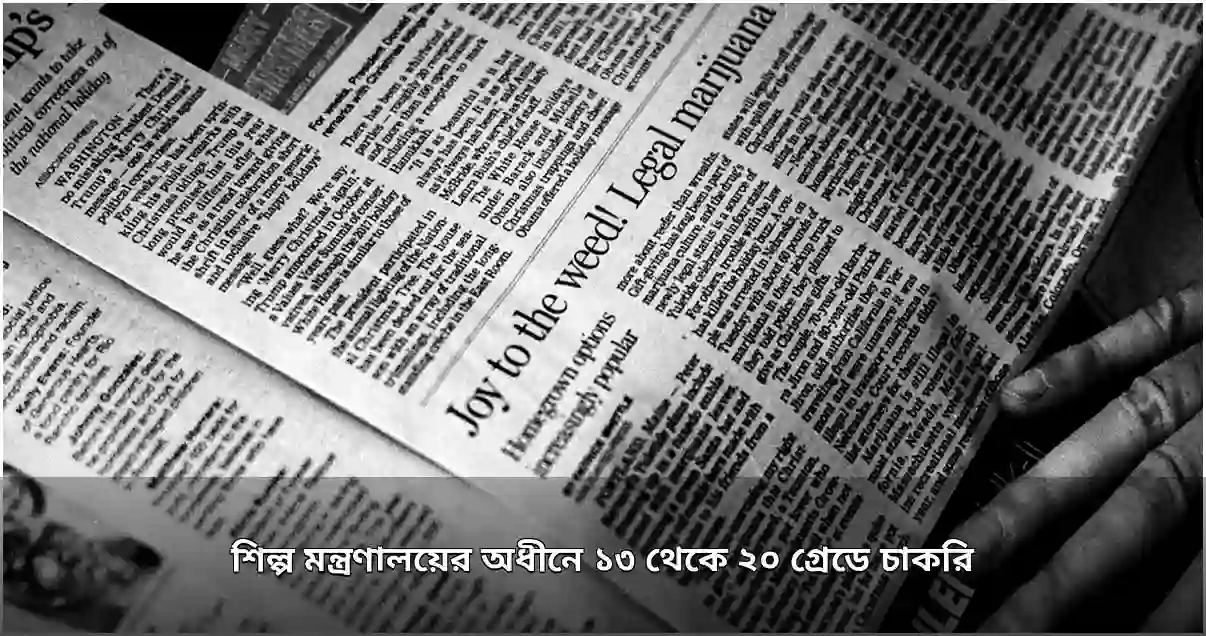শিল্প মন্ত্রণালয়ের অধীনে একাধিক পদে চাকরির সুযোগ