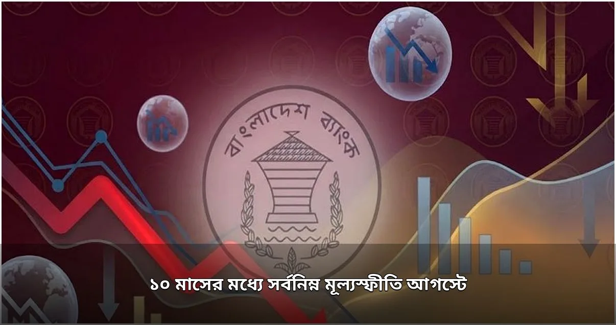 মূল্যস্ফীতি কমে দশ মাসের সর্বনিম্ন আগস্টে
