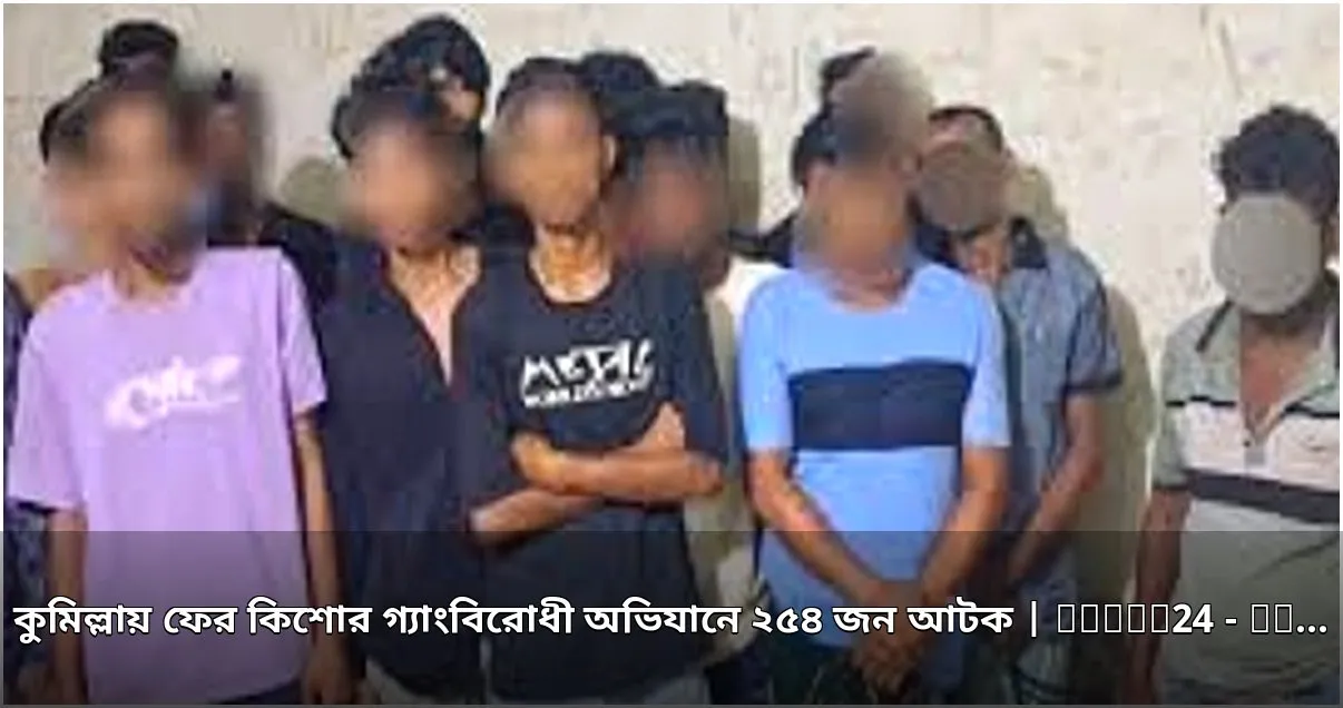 কুমিল্লায় ফের কিশোর গ্যাংবিরোধী অভিযানে ২৫৪ জন আটক
