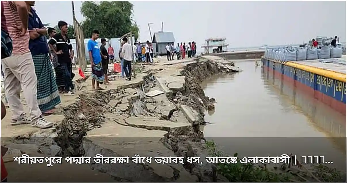 শরীয়তপুরে পদ্মার তীররক্ষা বাঁধে ধস: আতঙ্কে এলাকাবাসী